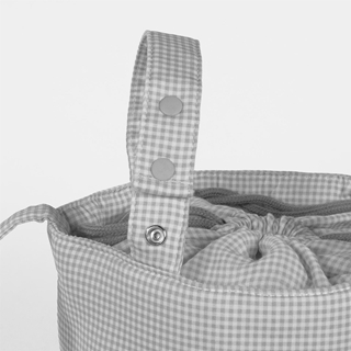 Bolsa Bucket Little Bloom Vichy Gris - Imagen 2