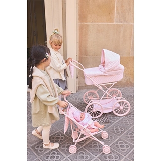 CARRITO PARA MUÑECAS VICHY ROSA TUTETE - Imagen 2