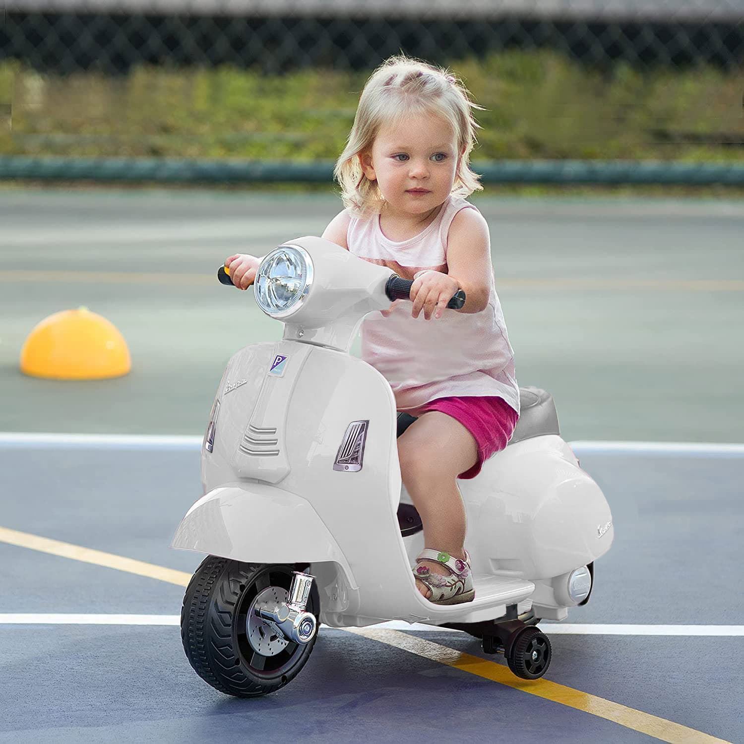 Mini Moto Vespa Eléctrica Blanca - Imagen 7