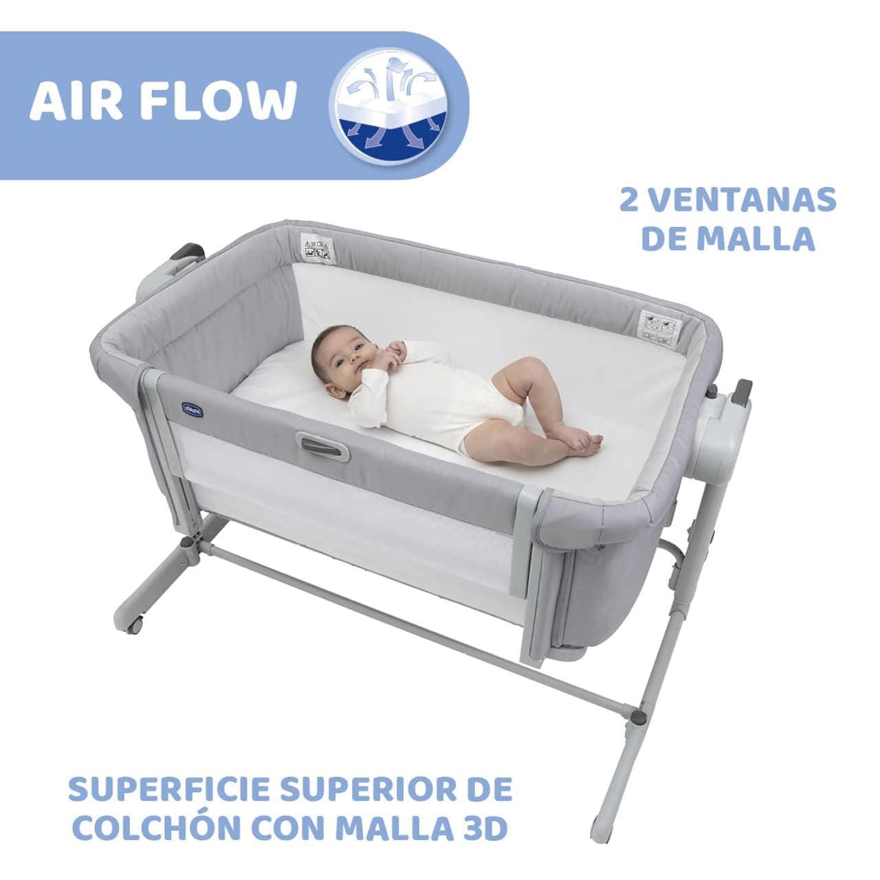 Minicuna Next2me Magic Evo Grey mist - Imagen 5